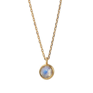Campur goud op zilver collier Maansteen