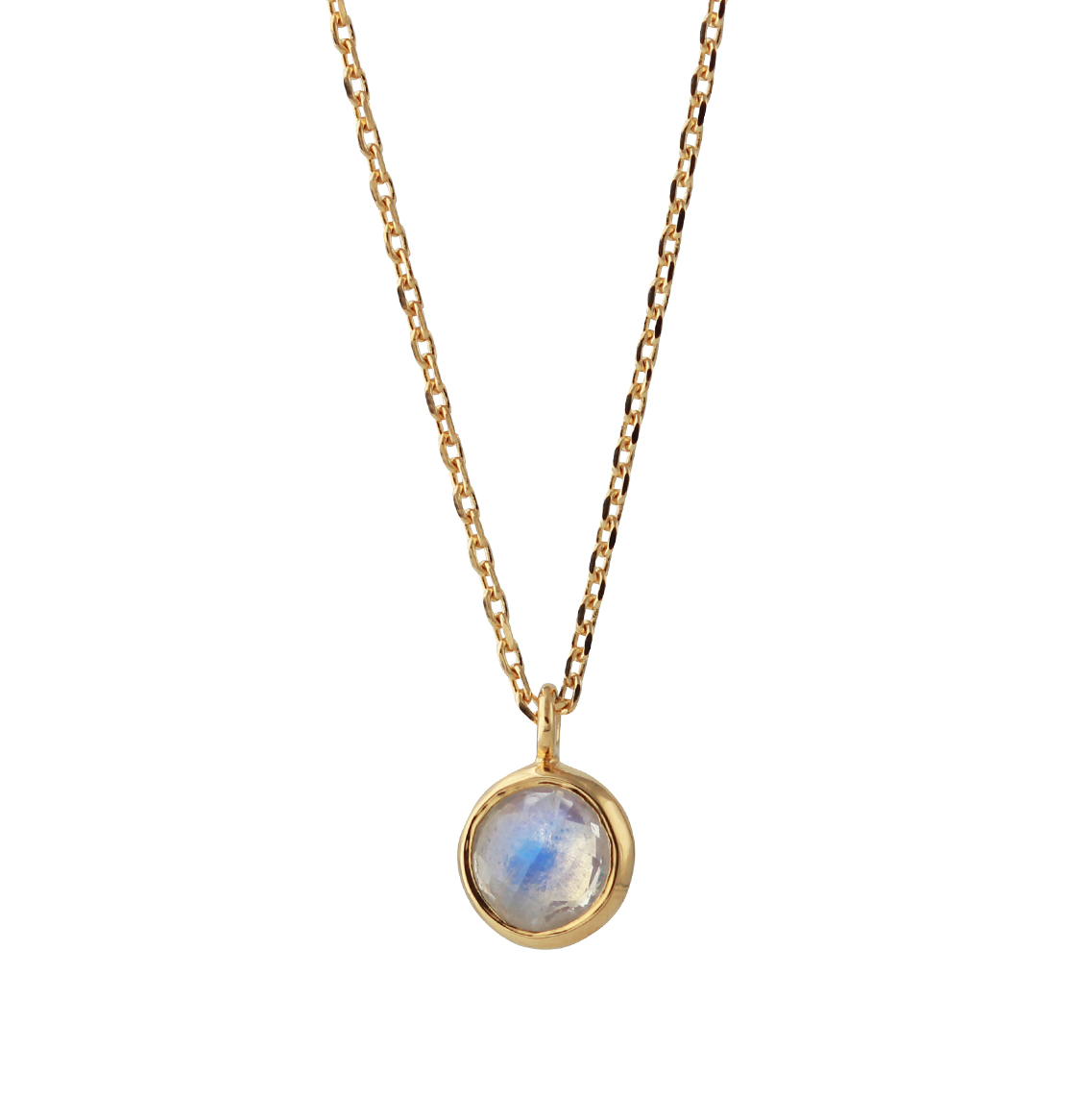 Campur goud op zilver collier Maansteen