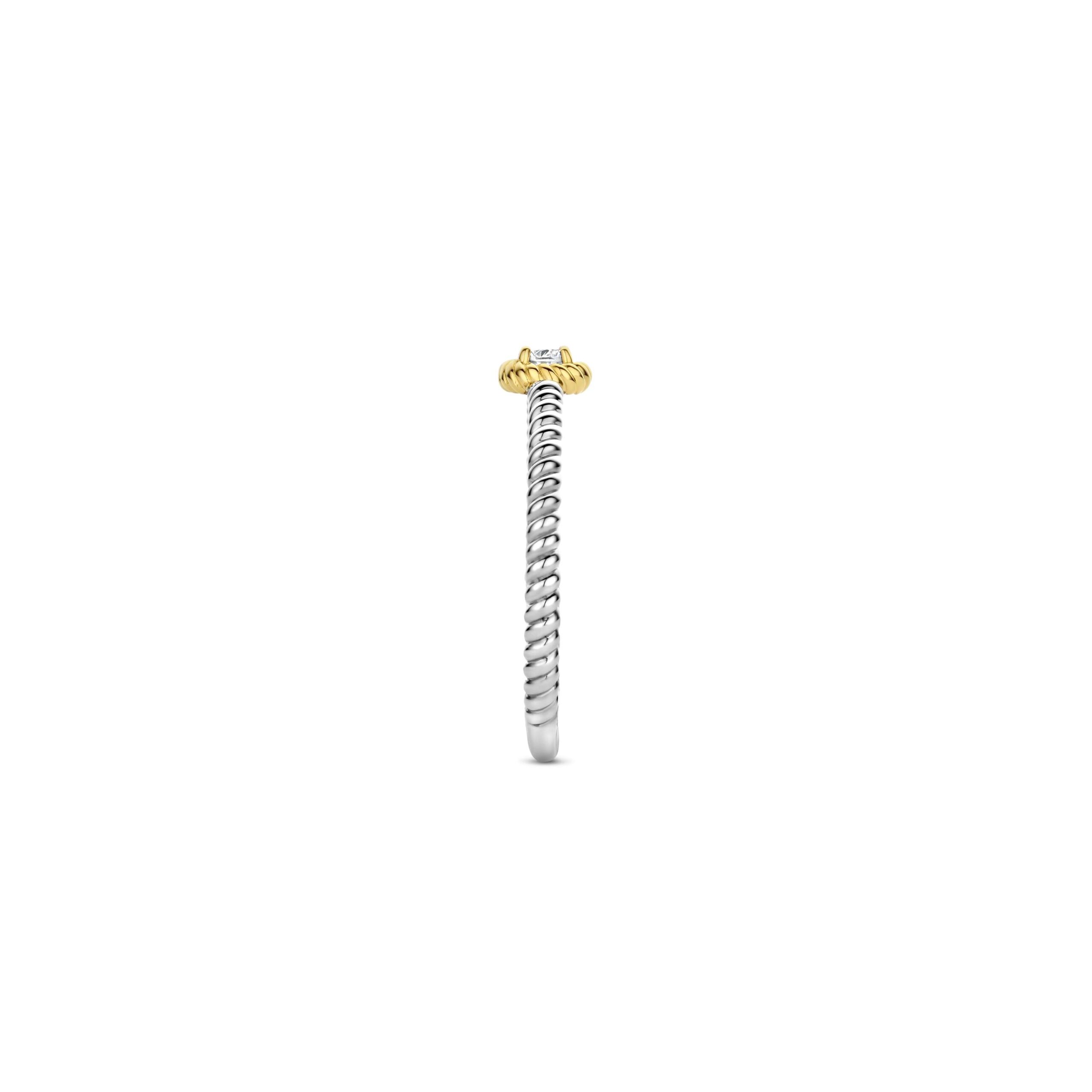 Tisento zilver verguld ring zirkonia maat 54 - Afbeelding 2