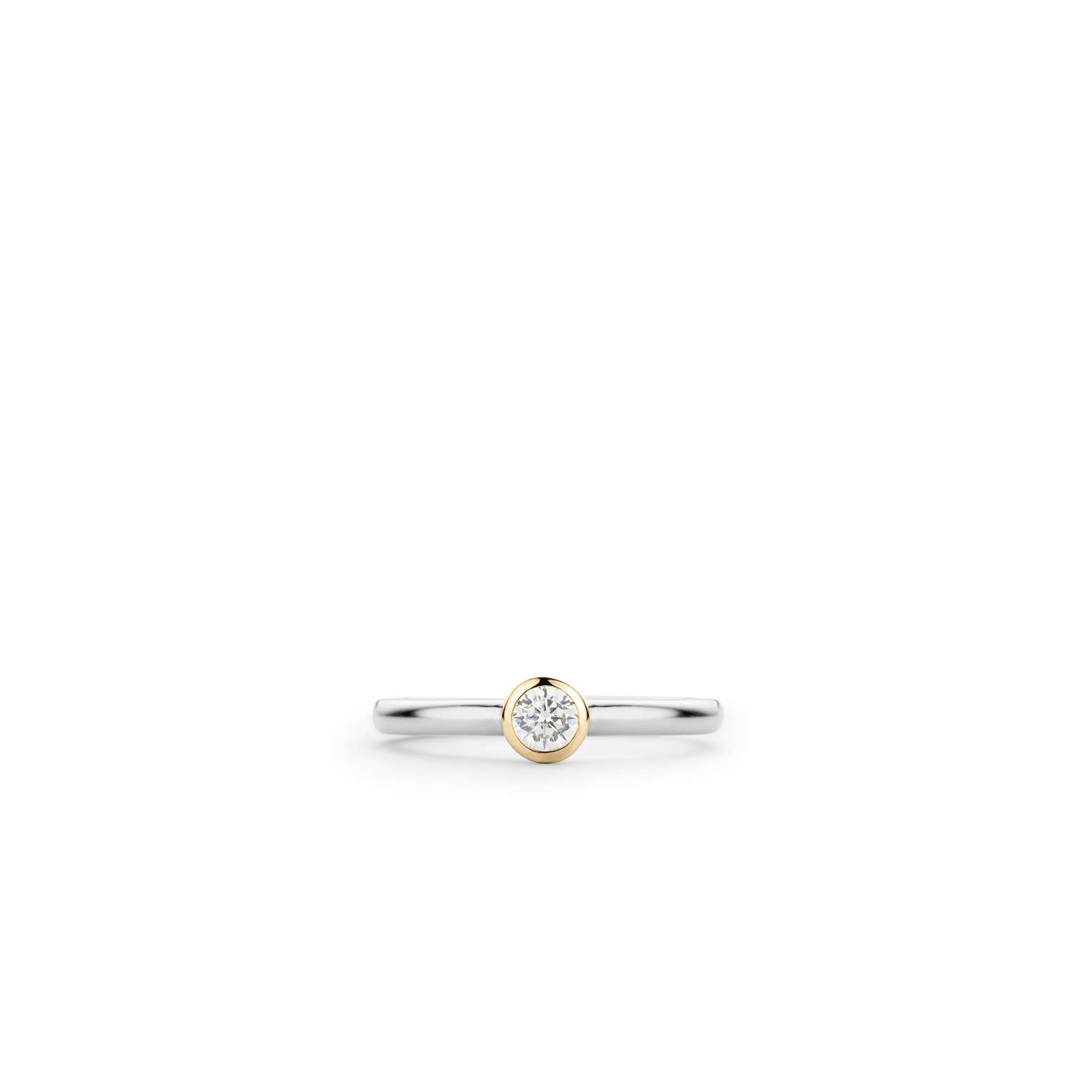 Tisento zilver verguld ring zirkonia maat 54 - Afbeelding 3