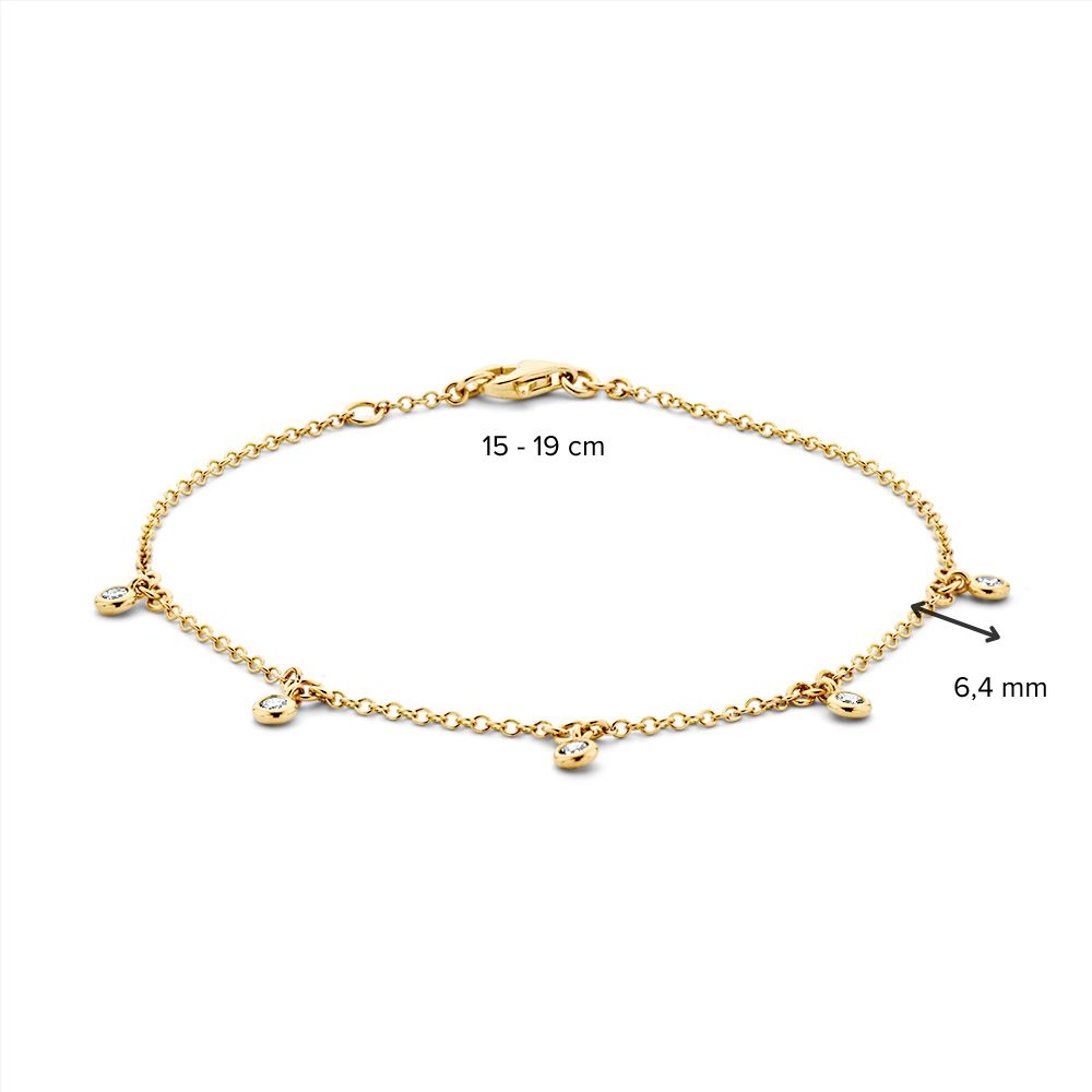 Excellent Geelgouden armband diamant 0.21 H/SI - Afbeelding 2