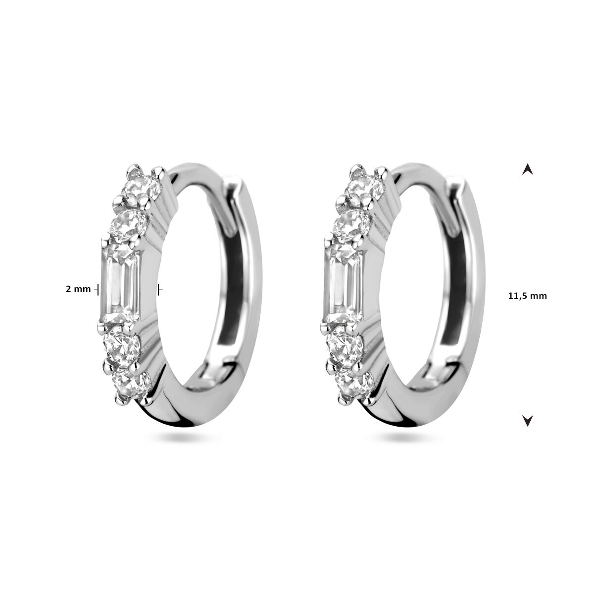 13.38449 KA zilver oorringen zirkonia