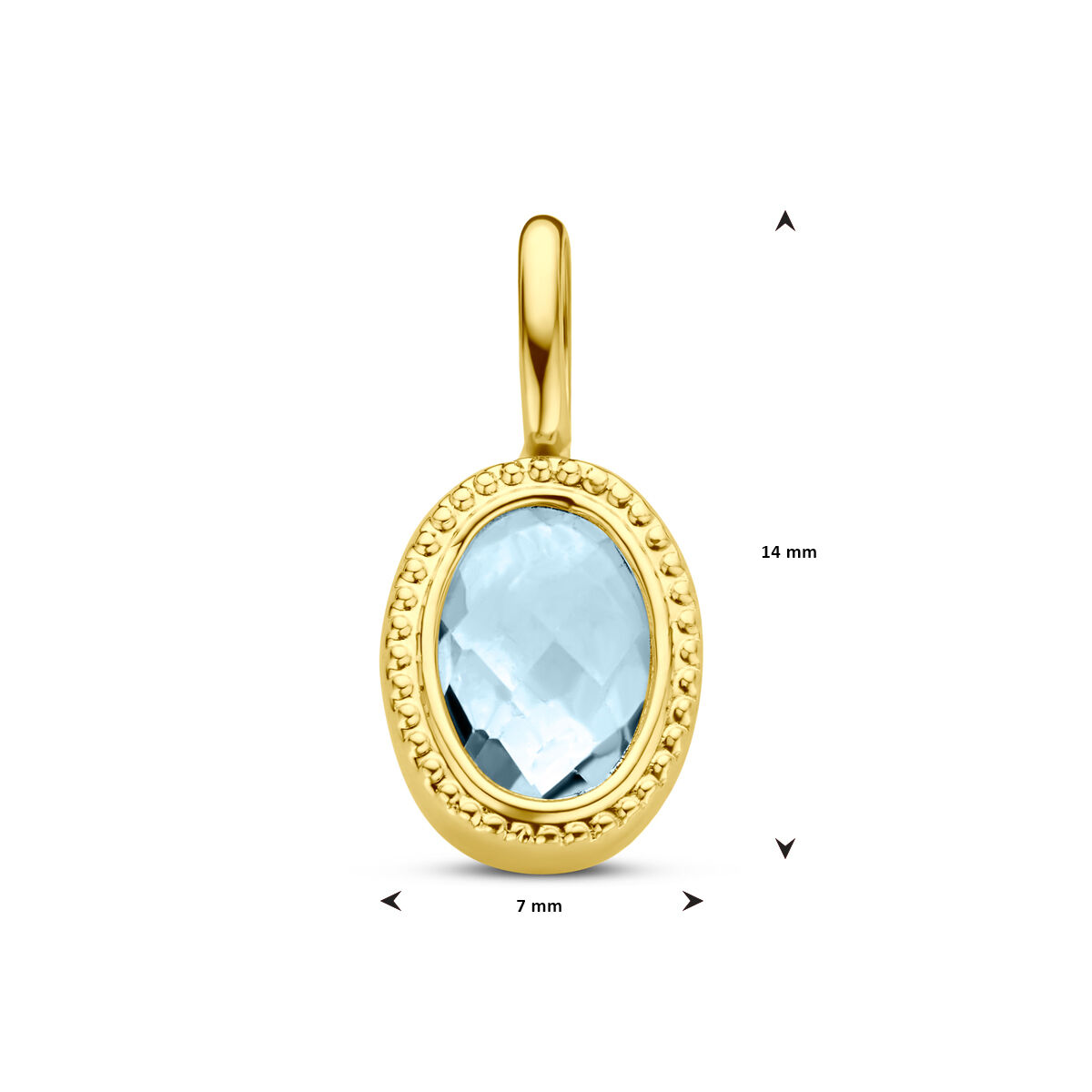 gouden blauw topaas hanger - Afbeelding 4