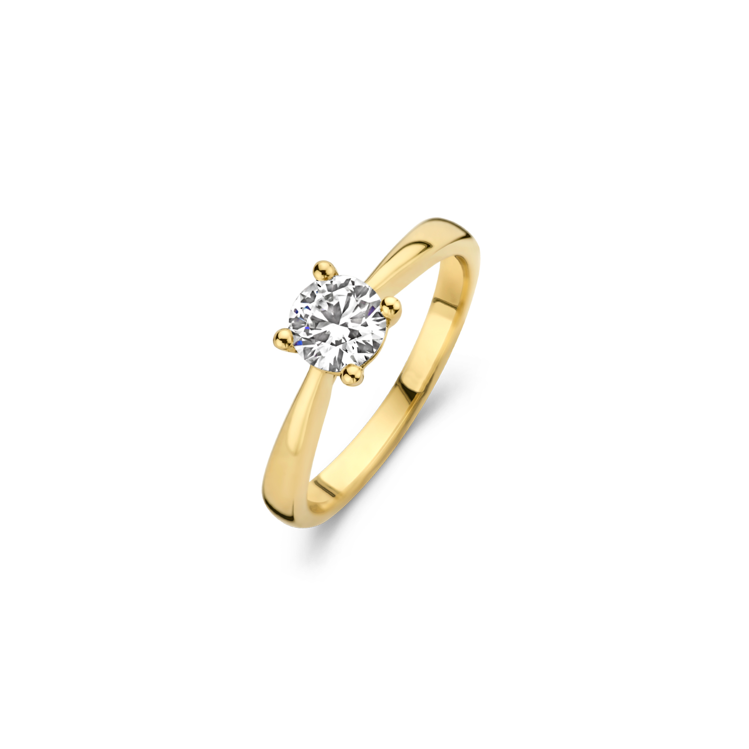 Blush Geelgouden Solitairring met LAB diamant 0.75 TW/VS maat 56