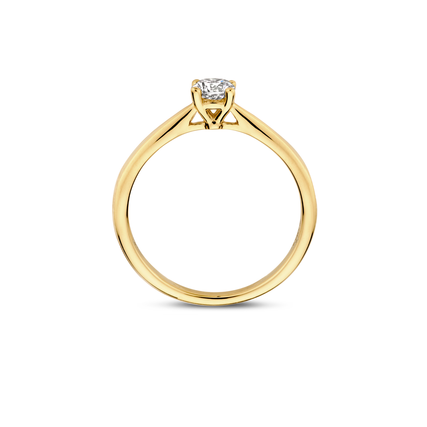 Blush Geelgouden Solitairring met LAB diamant 0.35 TW/VS maat 54 - Afbeelding 2