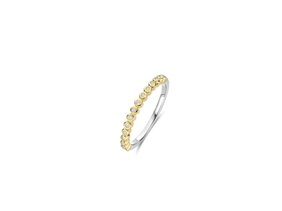 Tisento goud op zilver ring zirkonia maat 54