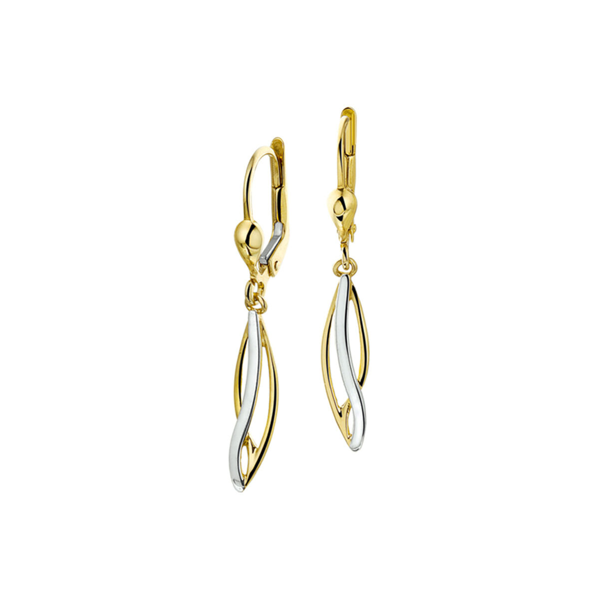 40.17316 KA goud oorhangers bicolor