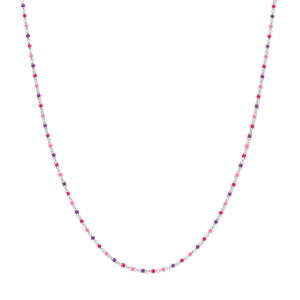 Zilveren collier bolletjes gekleurd emaille
