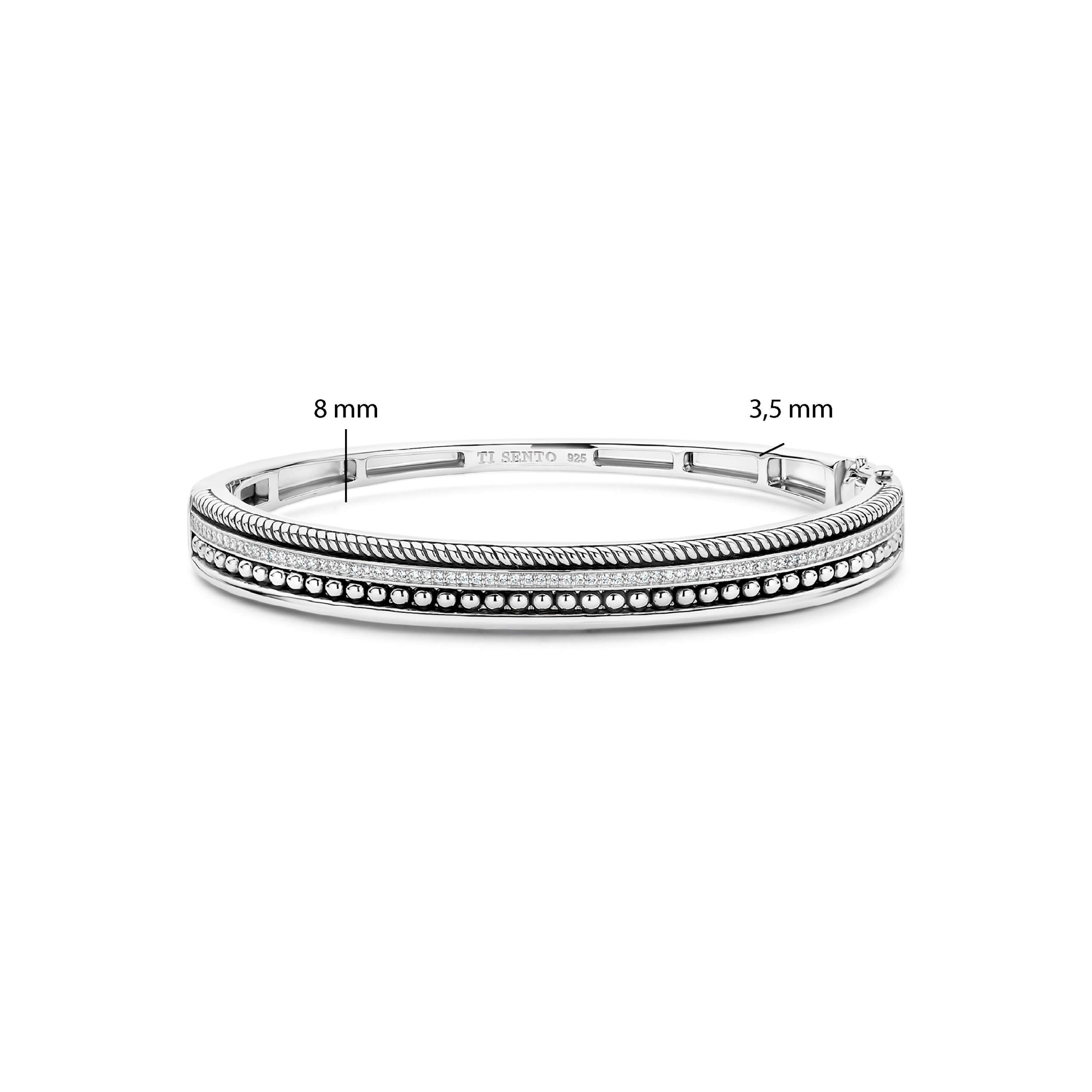 Tisento zilveren bangle zirkonia - Afbeelding 3