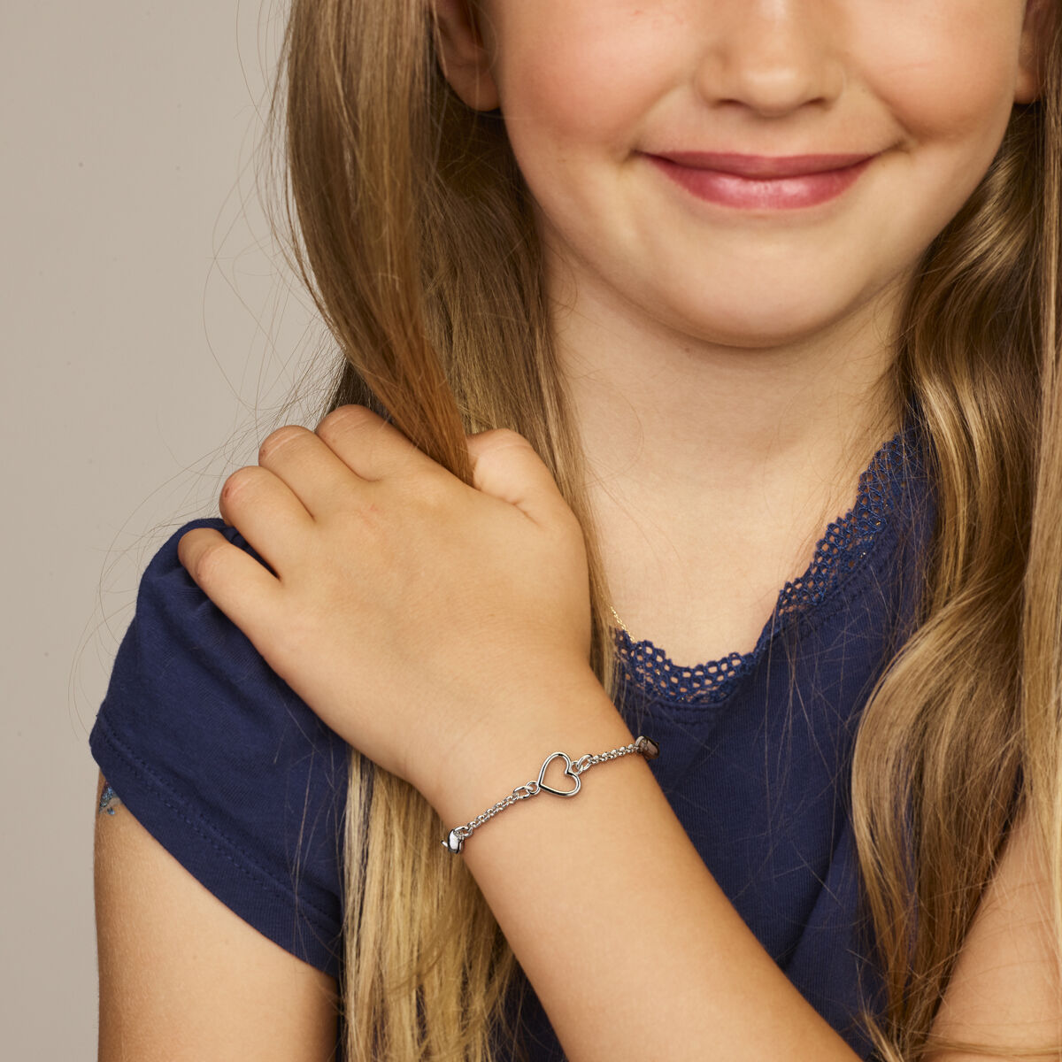 Zilveren armband hart 11-13 cm - Afbeelding 2