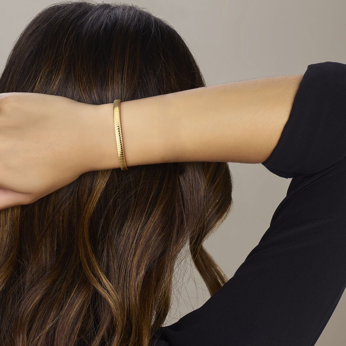 Geelgouden armband Tubogas 18,5cm 6mm - Afbeelding 2