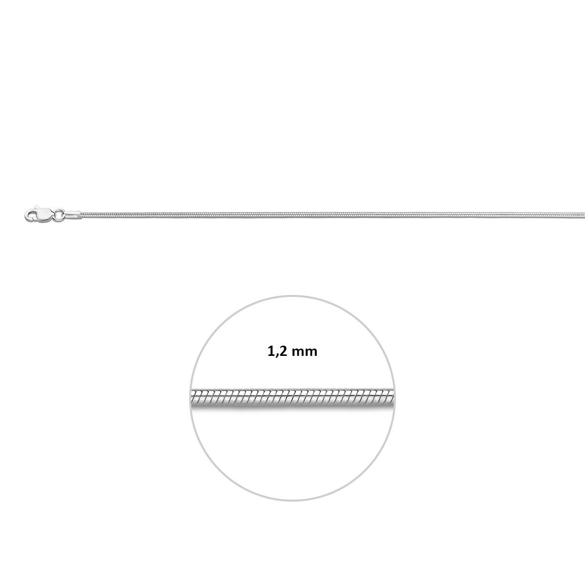 Zilveren slangcollier 1.2mm 50cm - Afbeelding 2