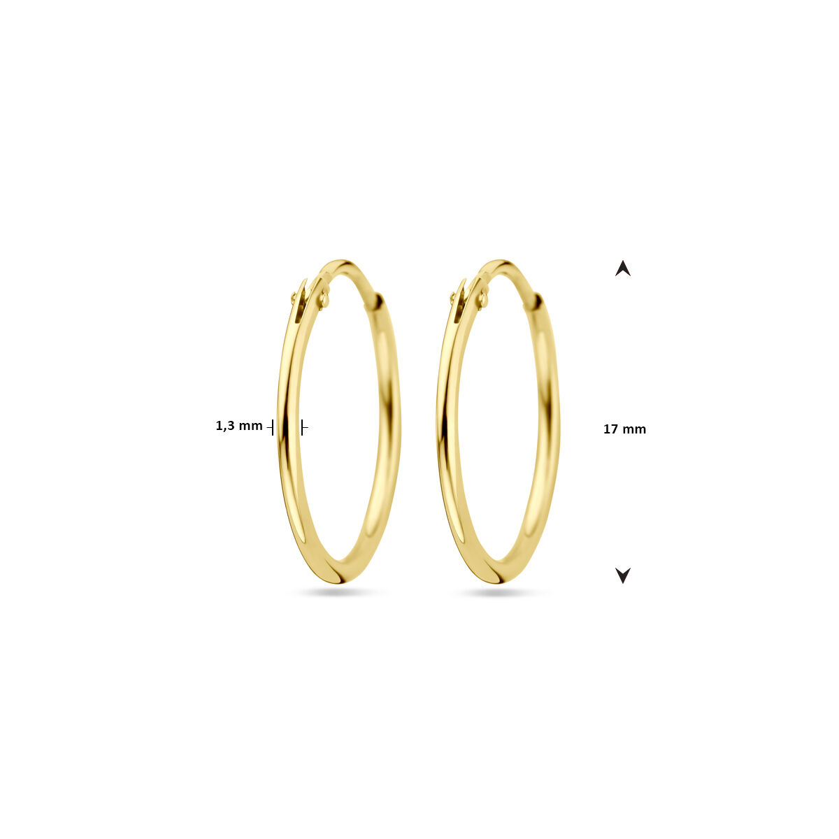 gouden oorringen 17mm - Afbeelding 4
