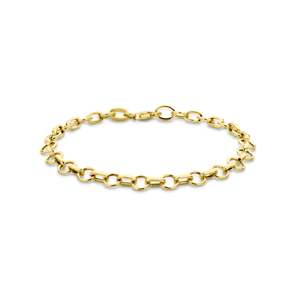 Geelgouden armband anker 19cm