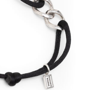 Buddha to Buddha Chain XS Cord Bracelet Silver Black maat M