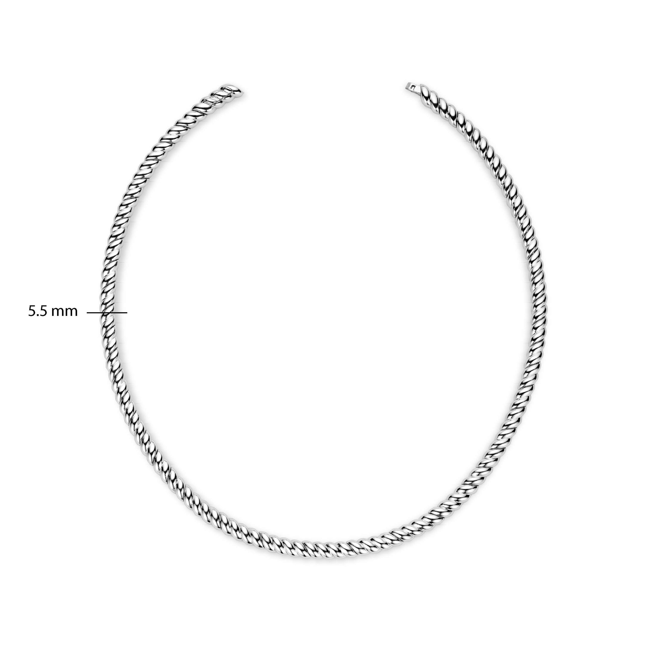 Zilveren collier gedraaid 44cm - Afbeelding 2