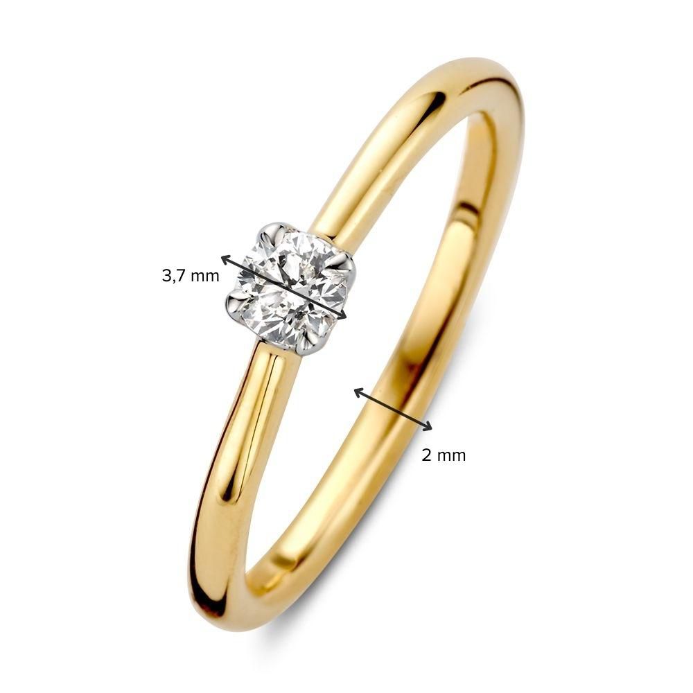 Excellent Bicolor gouden ring 0.20H-SI diamant maat 56 - Afbeelding 2