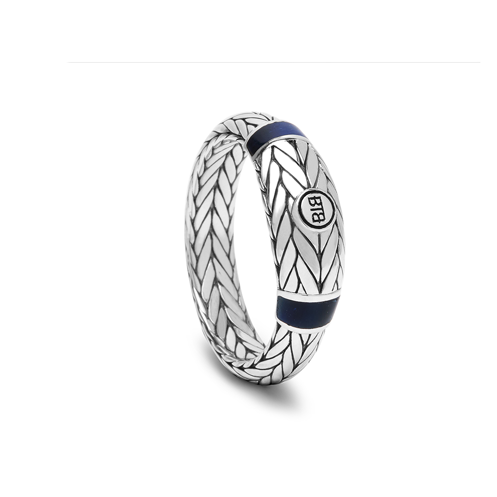 Buddha to Buddha Ellen stone ring tigereye navy maat 18 - Afbeelding 3