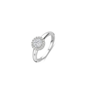 Tisento zilveren ring zirkonia maat 54