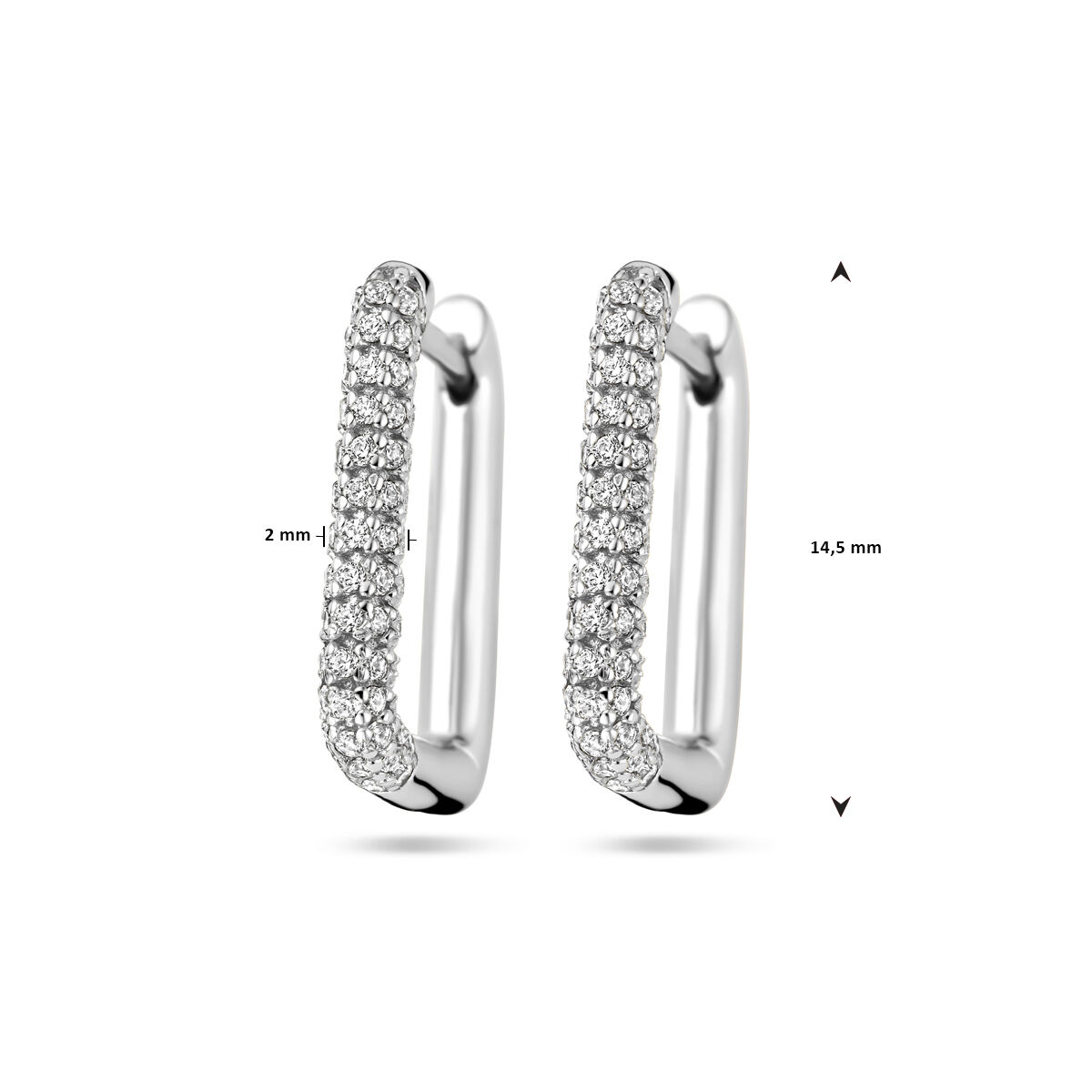 13.38573 KA zilver vierkant zirkonia oorringen - Afbeelding 4