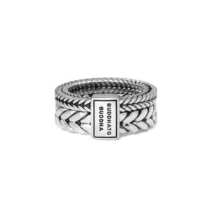 Buddha to Buddha Barbara Double Ring Silver maat 16