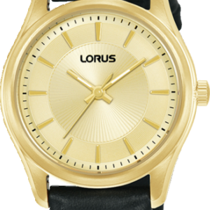 Lorus dameshorloge goudkleurig, leren band