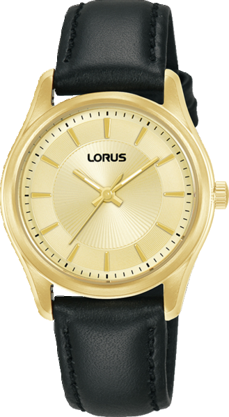 Lorus dameshorloge goudkleurig, leren band
