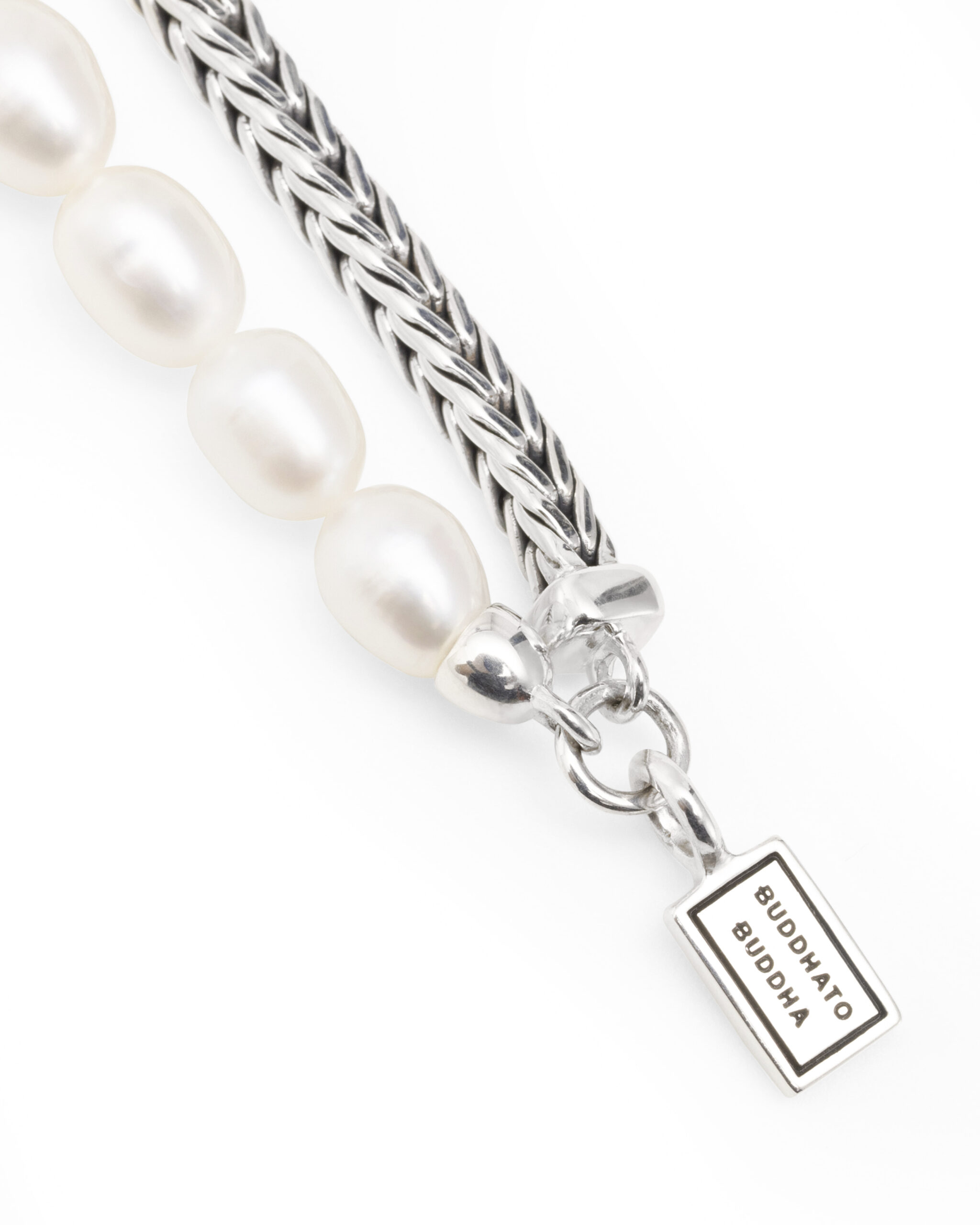 713 45cm Buddha to Buddha Barbara Pearl Necklace Silver - Afbeelding 2