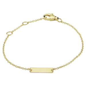 Geelgouden graveerarmband anker klein plaatje 11-13cm
