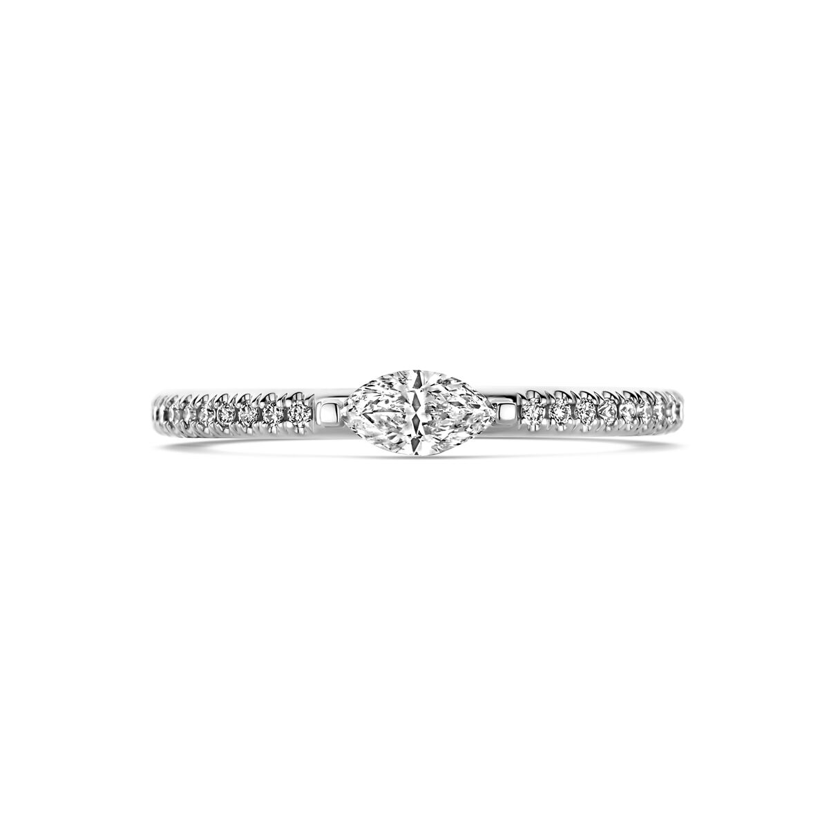 Witgouden ring met diamant 0.35 ct HSI maat 17,25 - Afbeelding 4