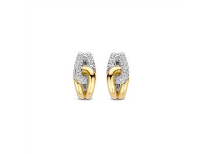 Tisento goud op zilver oorringen met zirkonia