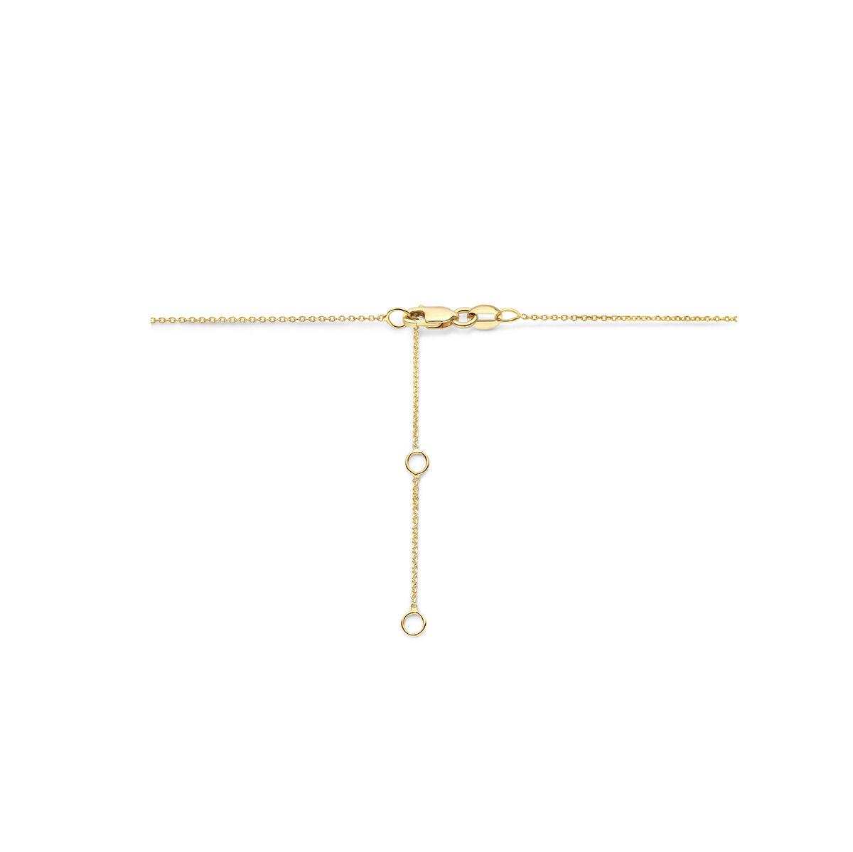 Geelgouden collier saffier en diamant 0.12ct H si 41+4cm - Afbeelding 3
