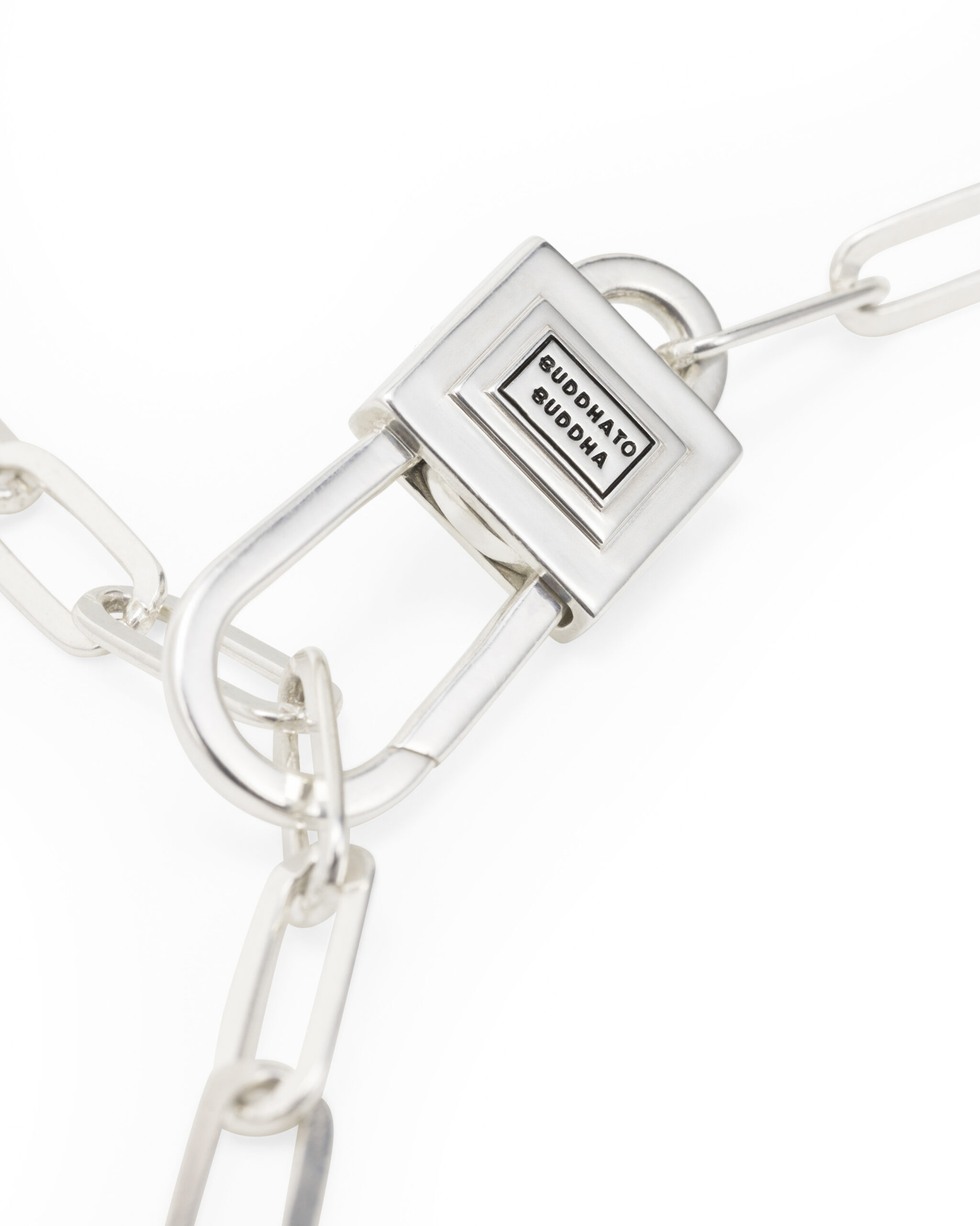 Buddha Chainlink lock necklace silver 60 cm