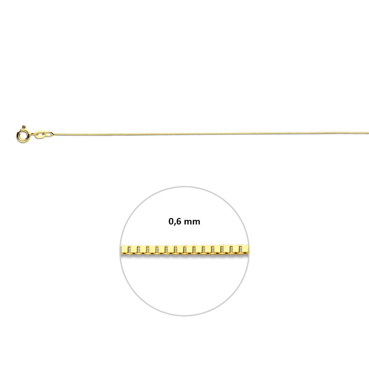 Geelgouden collier venetiaans 42cm 0,6mm - Afbeelding 3