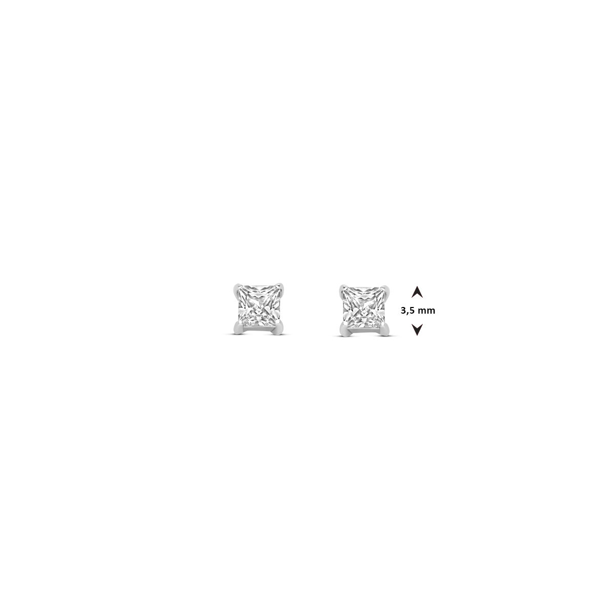 Oorknoppen zirkonia prinses 3.5mm - Afbeelding 4