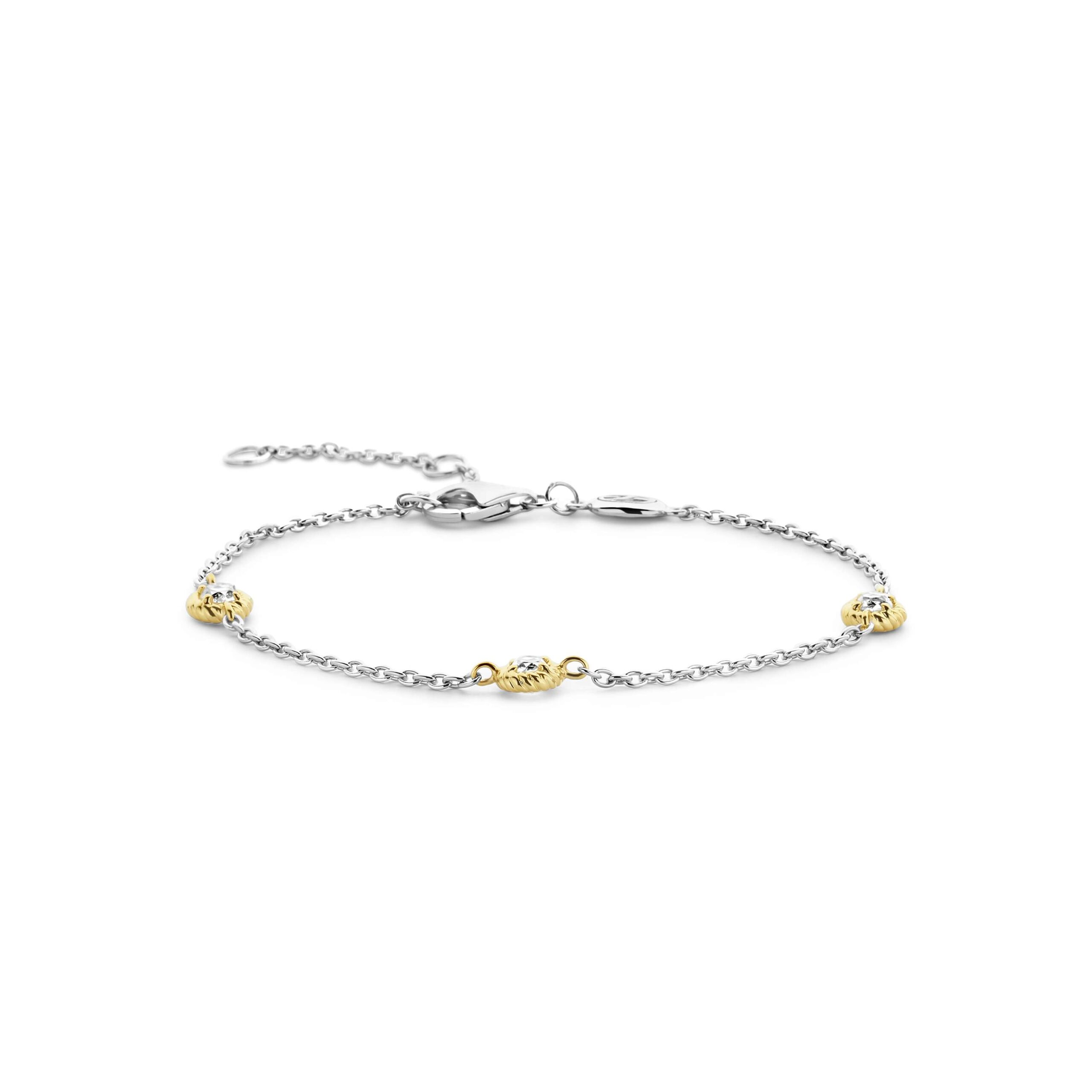 23027ZY Tisento zilver verguld armband met zirkonia