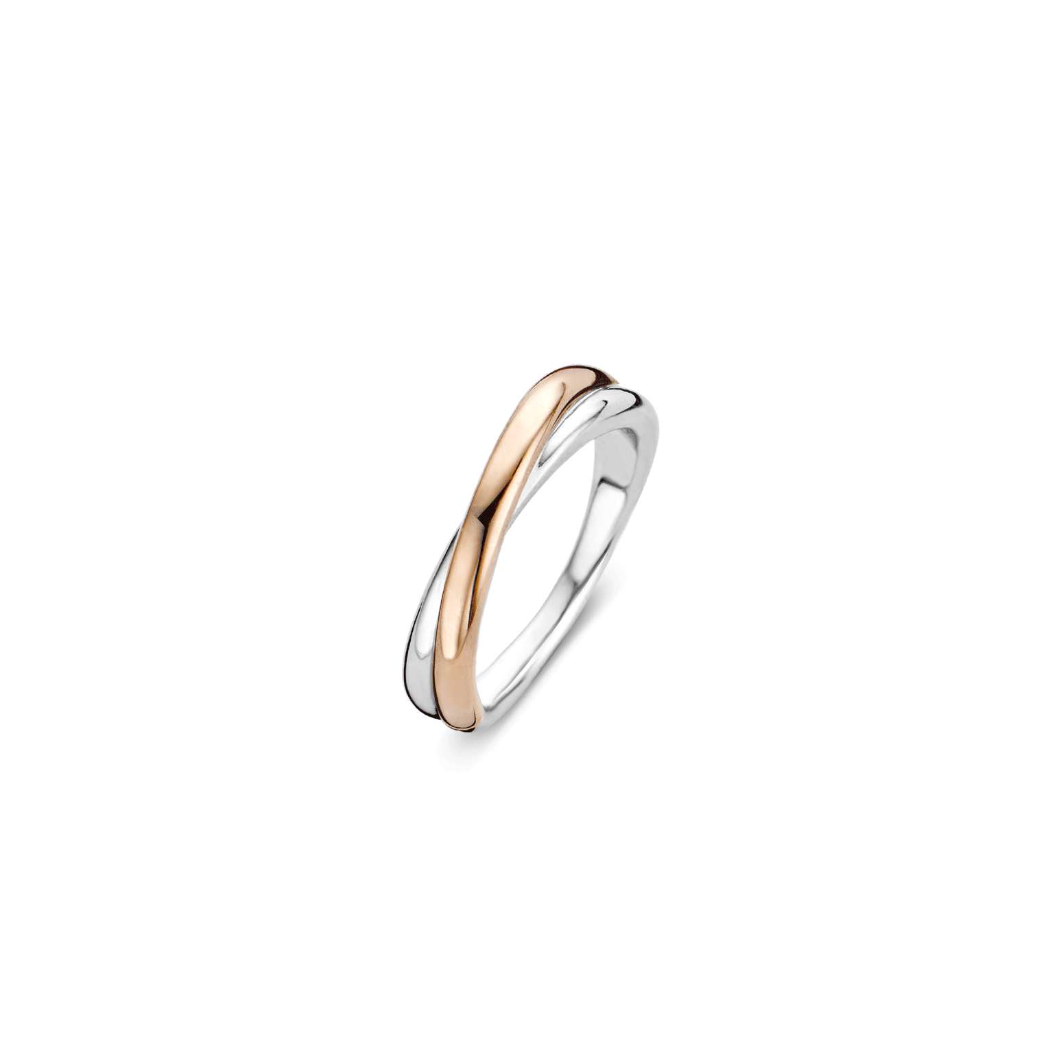 Tisento zilver rosé verguld ring maat 56