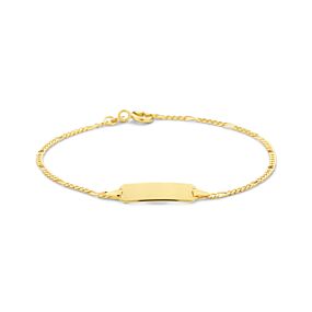 gouden graveerarmband figaro 19 cm