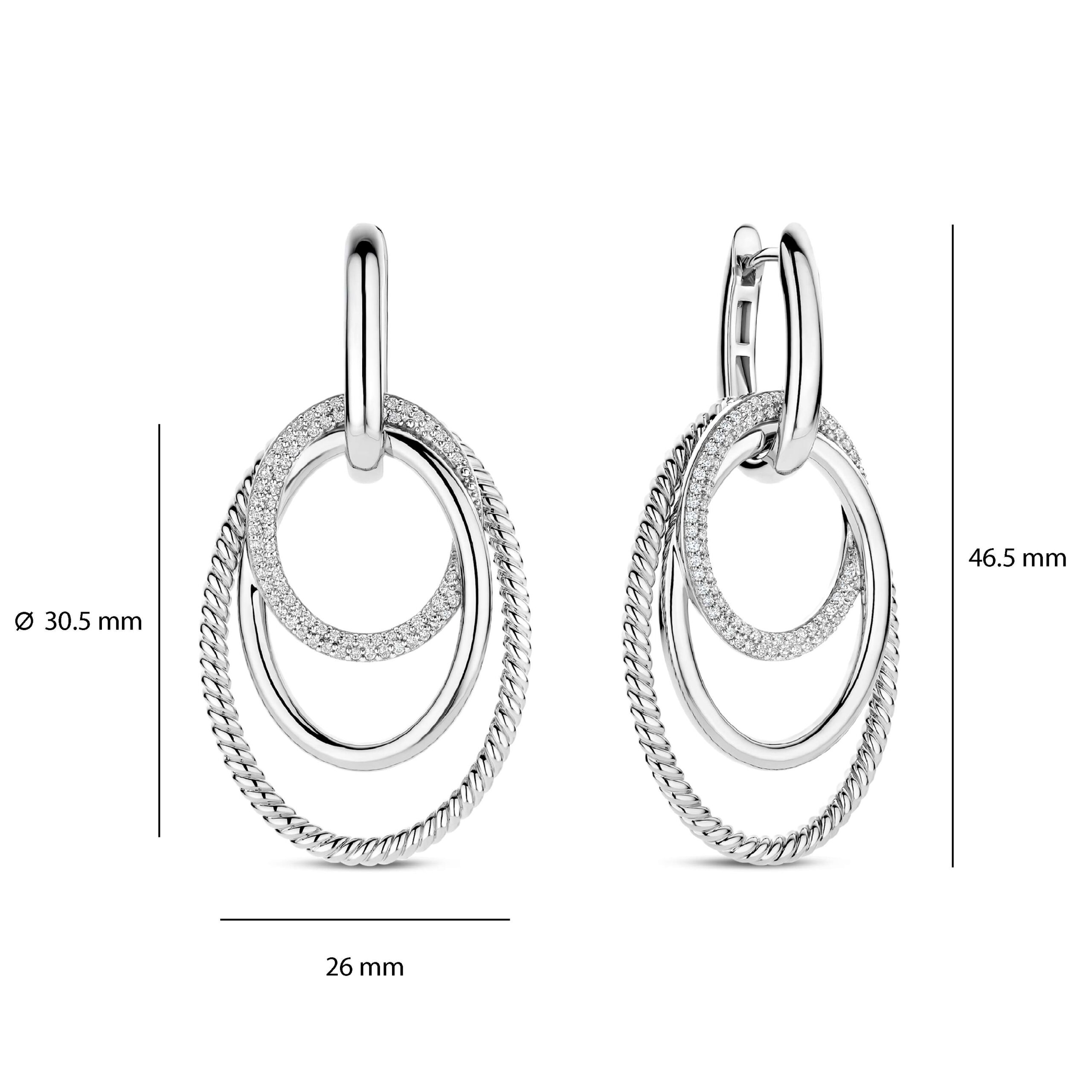Tisento zilveren oorhanger zirkonia - Afbeelding 3