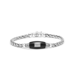 Buddha katja xs black onyx armband zilver