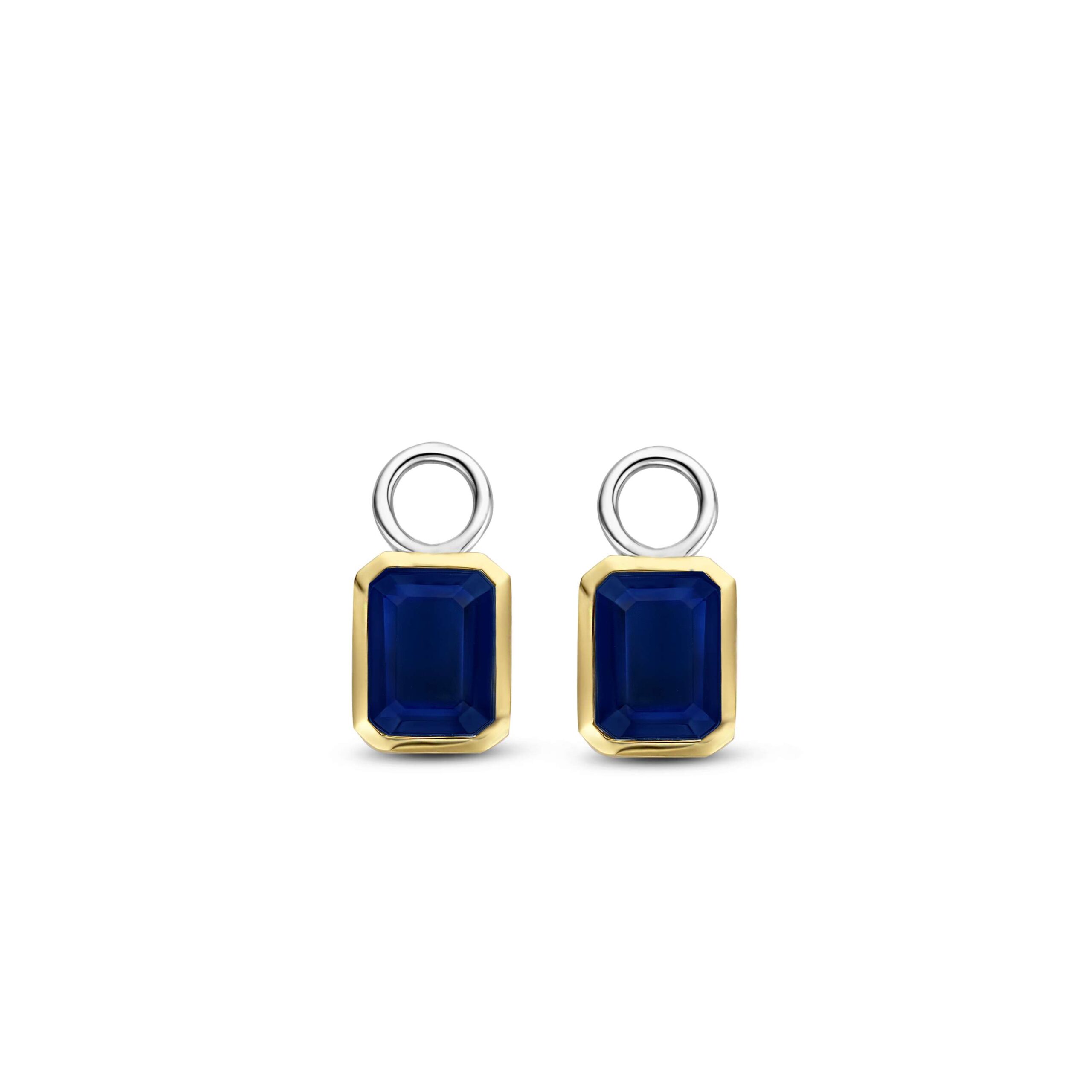 Tisento zilver verguld oorbedels blauw - Afbeelding 2