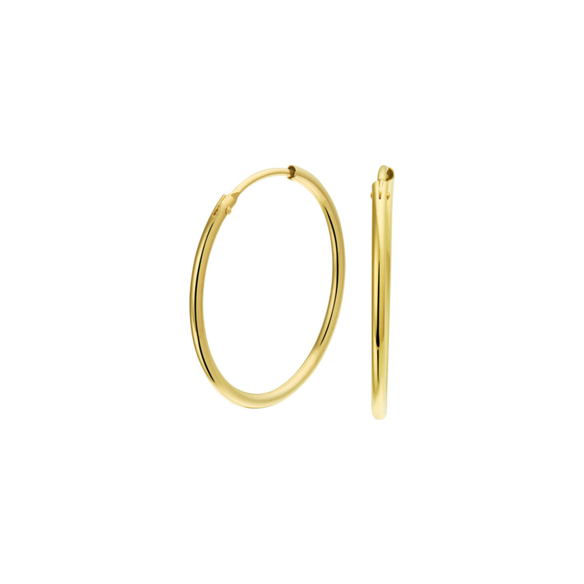 Geelgouden oorringen 1,5mm ronde buis