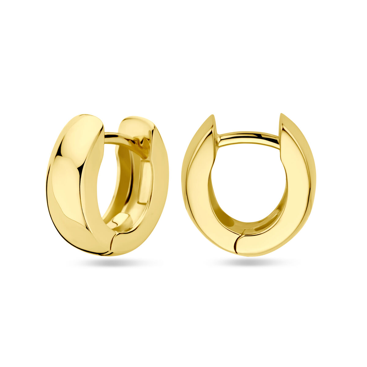 goud op zilver oorringen13mm - Afbeelding 3