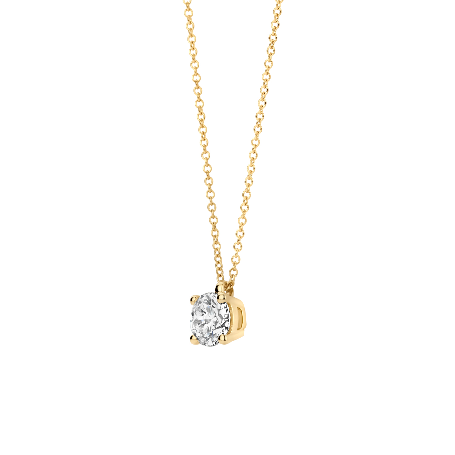 Blush Geelgouden collier met LAB diamant 0.45 TW/VS - Afbeelding 2