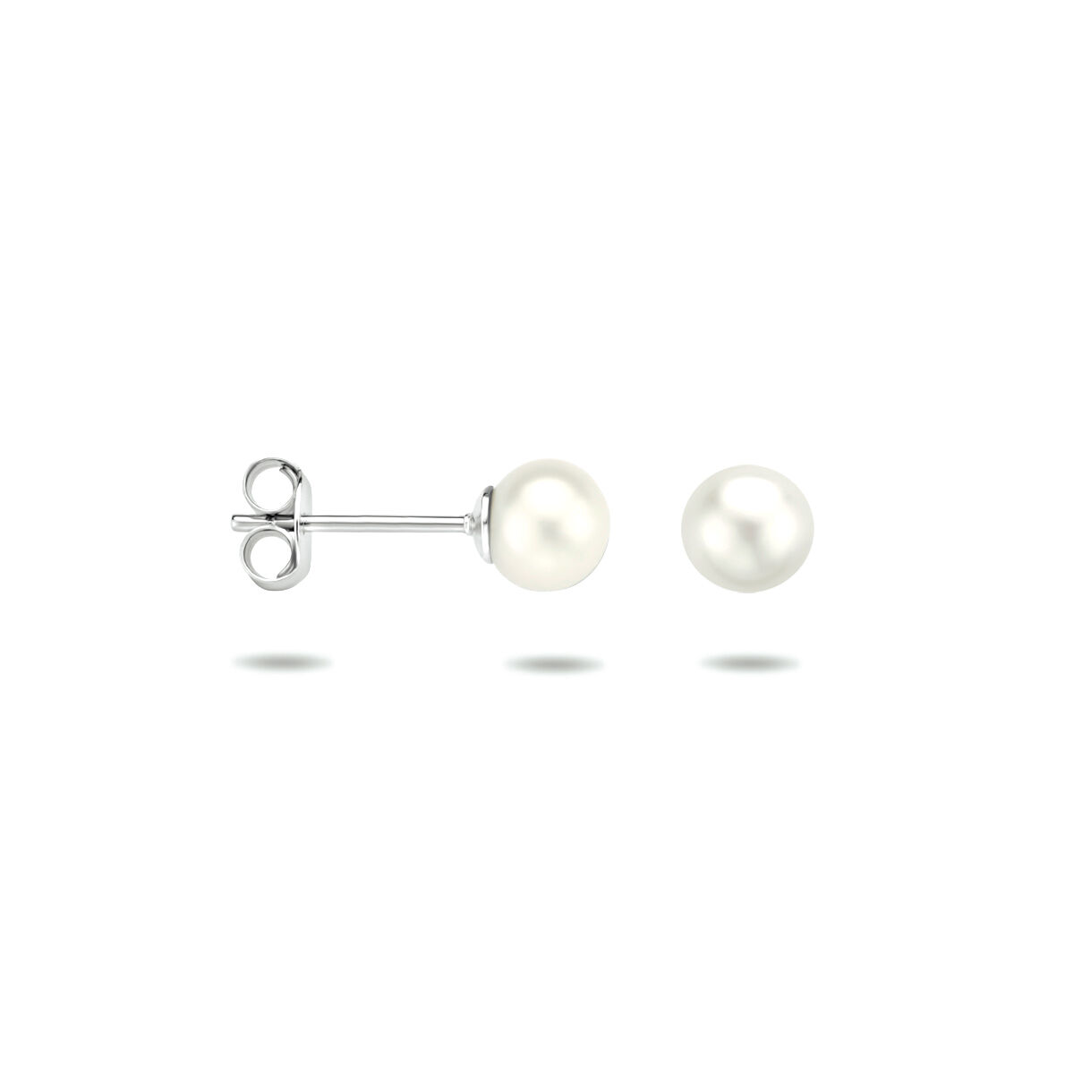 Zilveren oorknoppen zoetwaterparel 6mm - Afbeelding 3