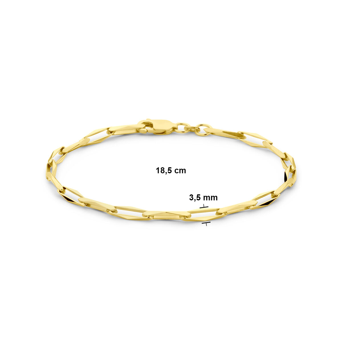 Geelgouden armband Closed For Ever 18,5cm -3.5mm - Afbeelding 2