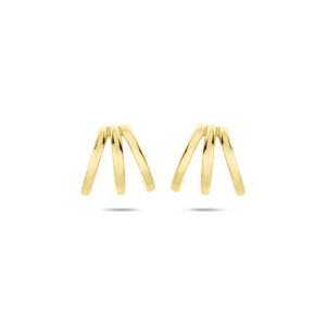 Goud op zilveren stekeroorring 9.5mm