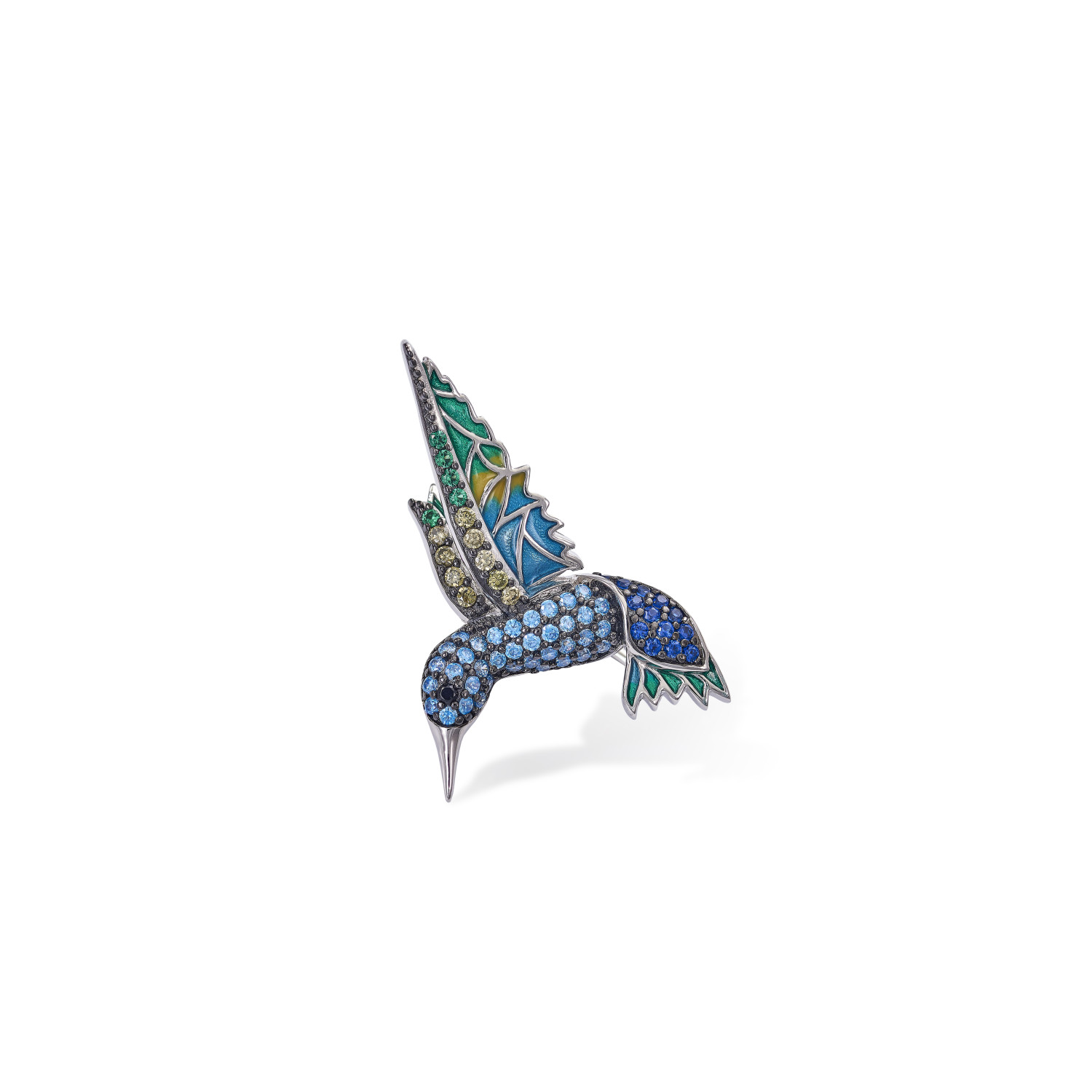 Lineargent broche Kolibri