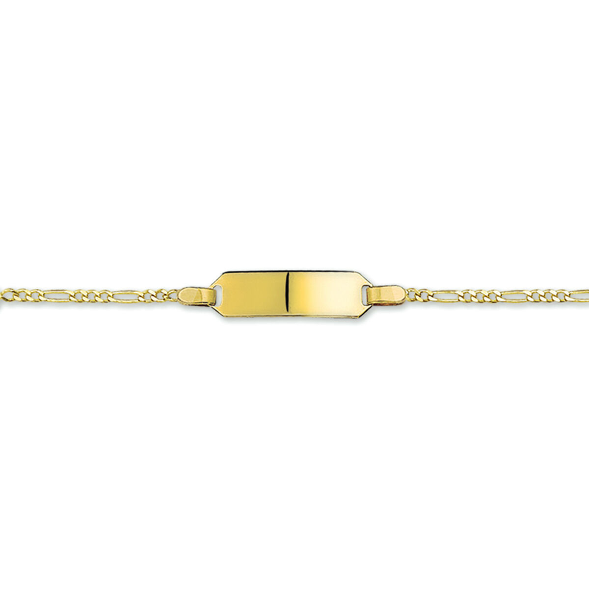 Geelgouden graveerarmband figaro 9-11 cm