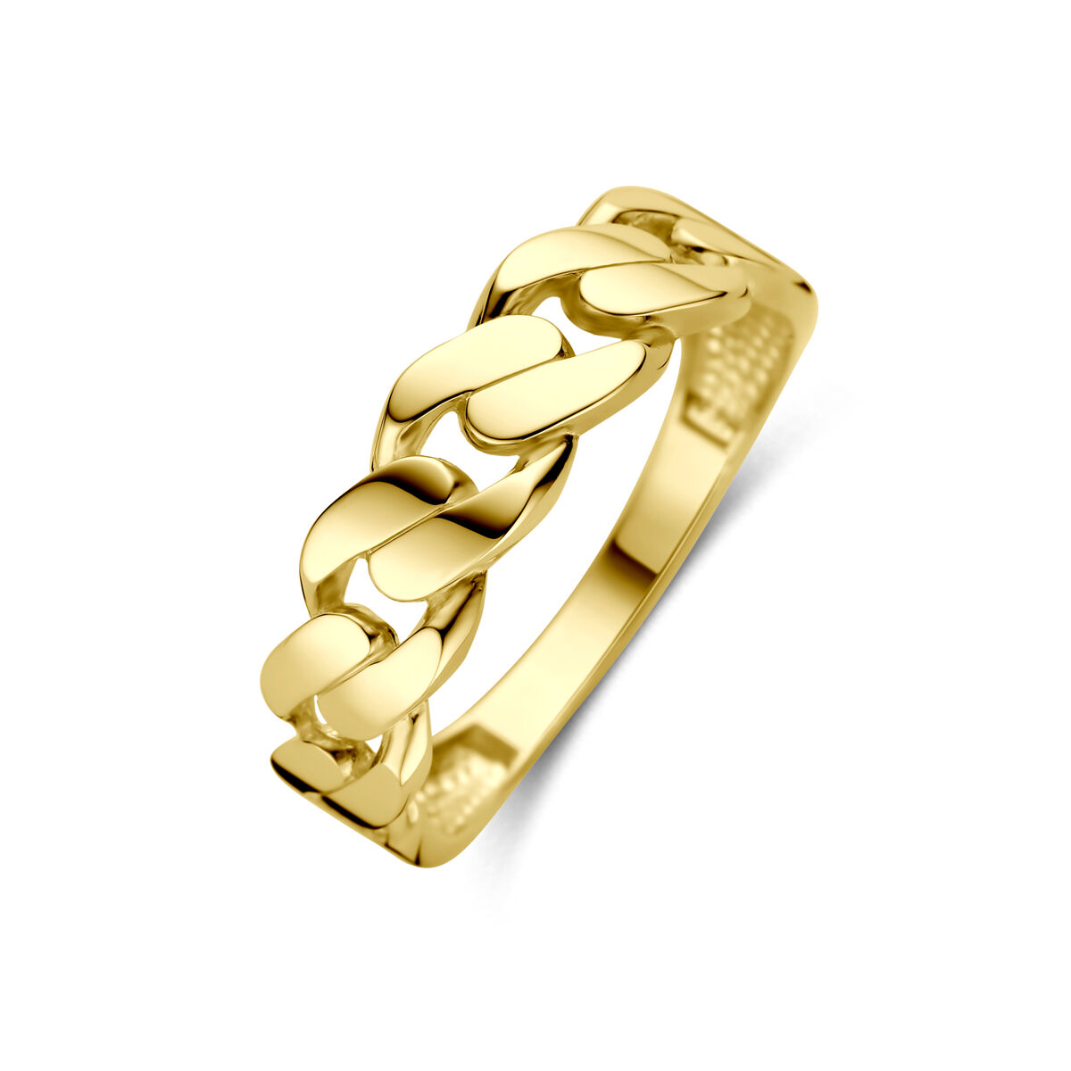 Geelgouden ring schakel maat 17,75